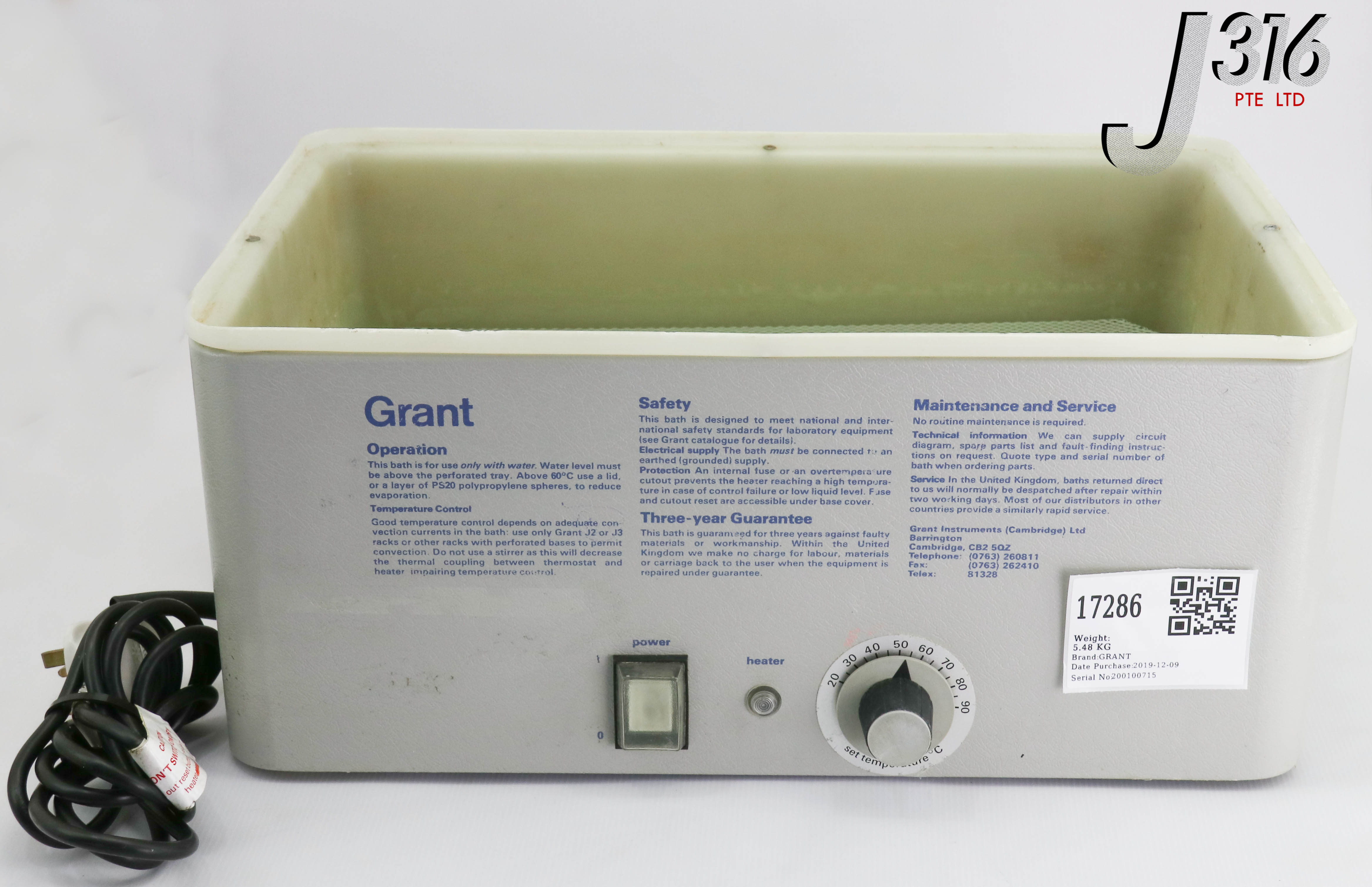 Needs 17286 GRANT LAB WATER BATH HEATING W/O LID JB2 | eBay